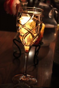 Candle through Water Goblet 