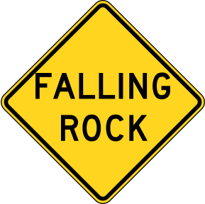 falling rock sign