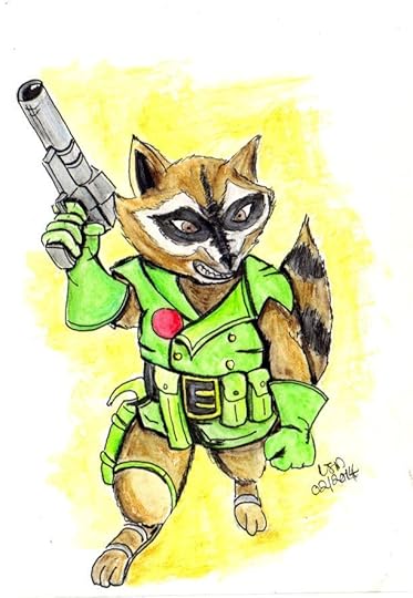 Guardians of the Galaxy Rocket Raccoon in his Guardian of the Keystone Quadrant Uniform by Nick Davis