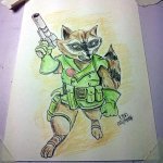 Guardians of the Galaxy Rocket Raccoon in his Guardian of the Keystone Quadrant Uniform - Rough Color