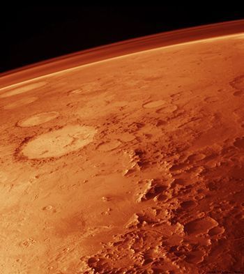 English: Atmosphere of Mars taken from low orb...