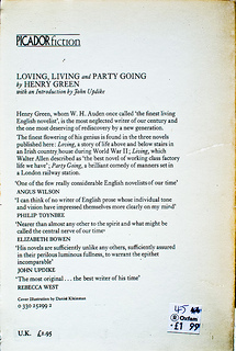 "Loving - Living - Party Giving" by Henry Green
