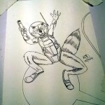 First Appearance Rocket Raccoon - Pencil
