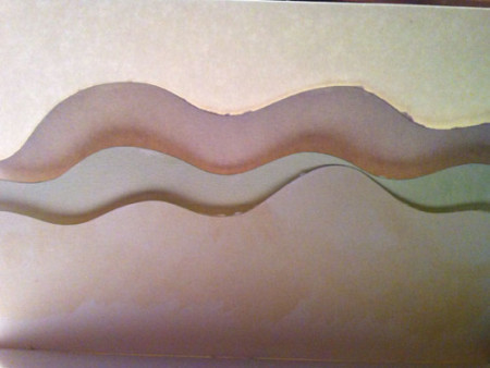 Step-cut of last three pages. The page that binds the signature to the book is left untouched to keep it strong.