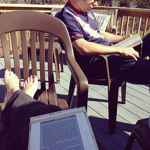Reading in the sun outside. #instagram365
