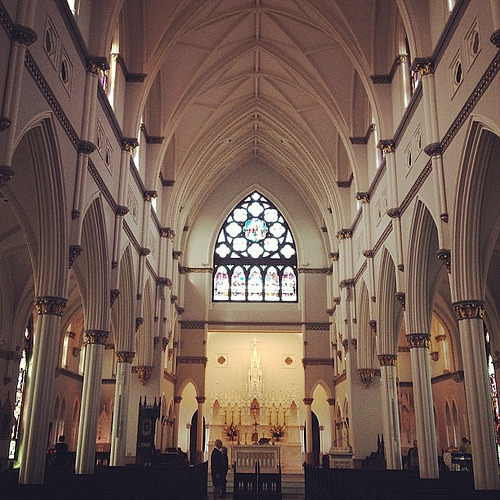Inside St John the Baptist church.