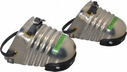 Aluminum alloy toe guards.