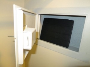 Pop Century safe holding iPad.