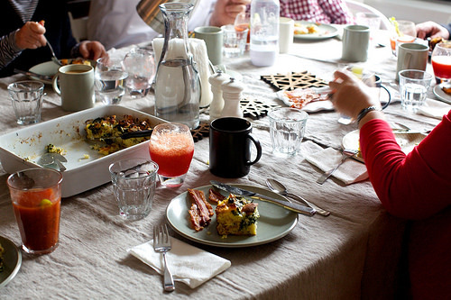 and also spinach strata, blood orange mimosas and bloody marys