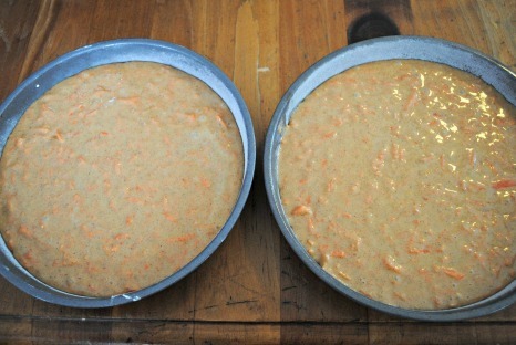 carrot cake batter in panscropped