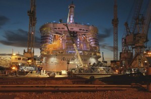 Allure of The Seas, the world's largest cruise ship, at drydock at Grand Bahamas. Tribune242.com courtesy photo
