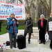 Save the NHS: Louise Irvine speaks outside Parliament on February 27, 2014