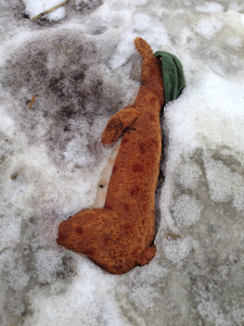 Some sort of Disney character? A ferret with an eyepatch