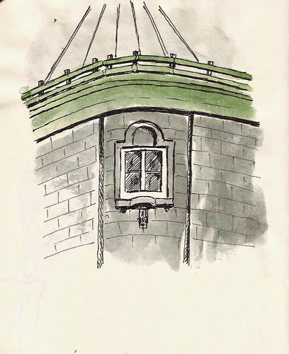 This is a view if you sit on the second floor of the McDonalds on St. Jean St. in old Quebec, McCafe in hand. Stillman & Birn Alpha 4x6), Platinum Carbon pen, Platinum Carbon ink