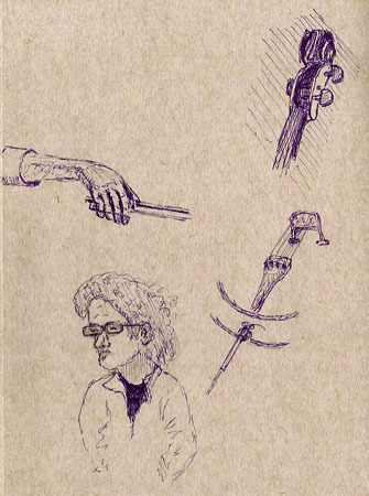 Prismacolor 005, purple, Strathmore 'toned gray' sketchbook