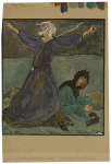 Smith, Pamela Colman, artist. King Lear and the fool, III, 2 [graphic].