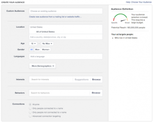 New Facebook Targeting Dashboard