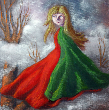 #4114003 - closeup of girl 10″x 8″ acrylic on canvas Dawn Blair ©2014