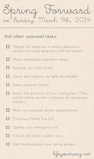 Spring Forward & Other Seasonal Tasks at lifeyourway.net