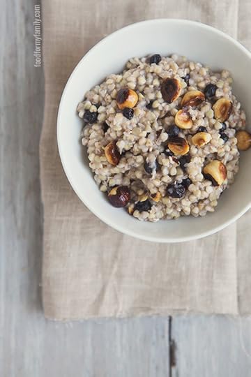Hazelnut and Blueberry Kasha (Buckwheat Groats) #recipe via FoodforMyFamily.com