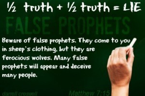 Writing concept text on blackboard half trues is the same as lies