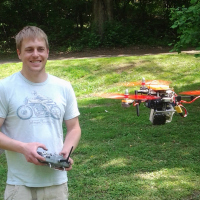 TJ Johnson flying an early prototype of Pocket Drone.