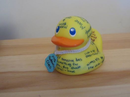 Photo: I had such a fun visit today at Sea Road School in Kennebunk, Maine. One of the classes even gave me this cute duckie with their own rules written on it. Here are a few:Homework before games. -Abby Don't put girly stickers on your brother's door. -Morgan If you make a mess, clean it up. -Lucy If someone does something for you, say thank you! -Hope