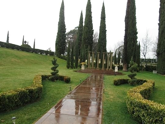 Grand Island Mansion Grounds Looking Right from Front Doors