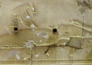Isis as the kite settled on the phallus of Osiris, from Abydos