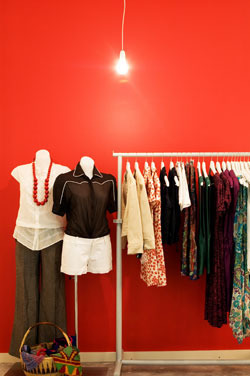 Colorful image from women's clothing store