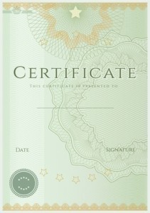 Green Certificate / Diploma template (design sample). Guilloche