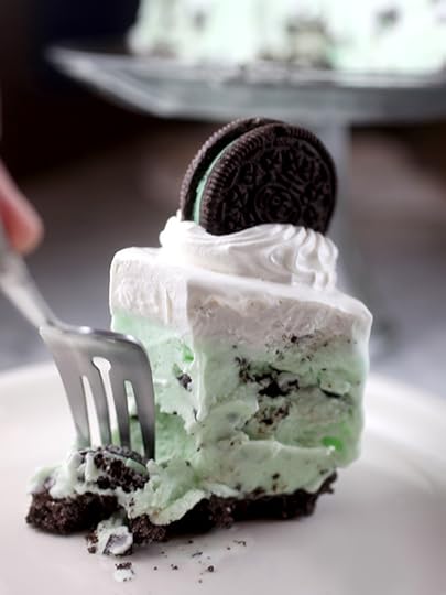Oreo Mint Chip Ice Cream Cake Slice