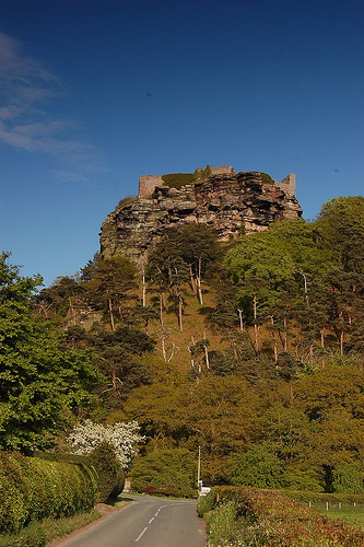 Beeston Castle from the Cheshire Plain.