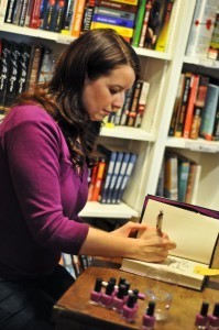 Bree signing books