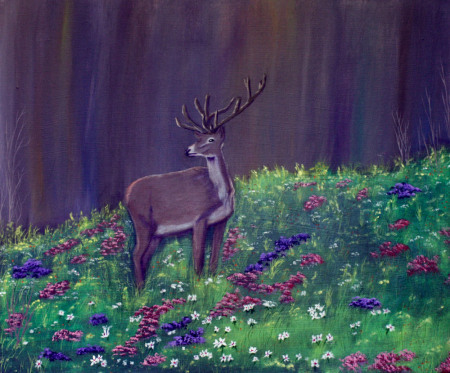Raising a Buck 20X24X″ acrylic on canvas Dawn Blair ©2010