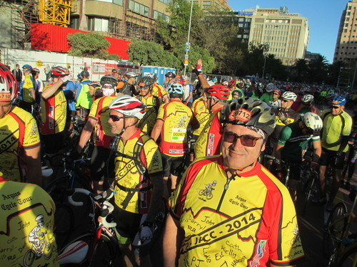 Uncle John has our team shirts designed with everyone's names and country flags on the front and back.