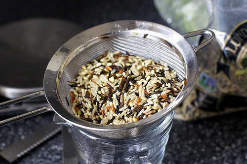 rinsing wild rice like a pro these days