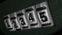 Code tumblers with the code 1-2-3-4-5. The kind of code an idiot would have on their luggage (homage to Spaceballs). Render by Falkvinge.