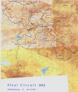 Arita's route around the Altai