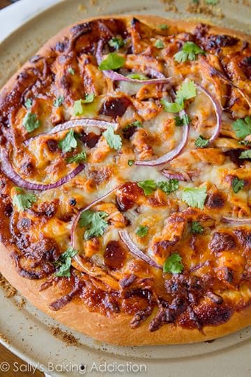 Homemade BBQ Chicken Pizza recipe by sallysbakingaddiction.com. Ditch the delivery, this pizza will be your new favorite!