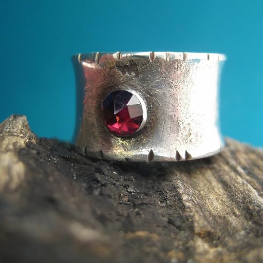 medieval rose garnet ring