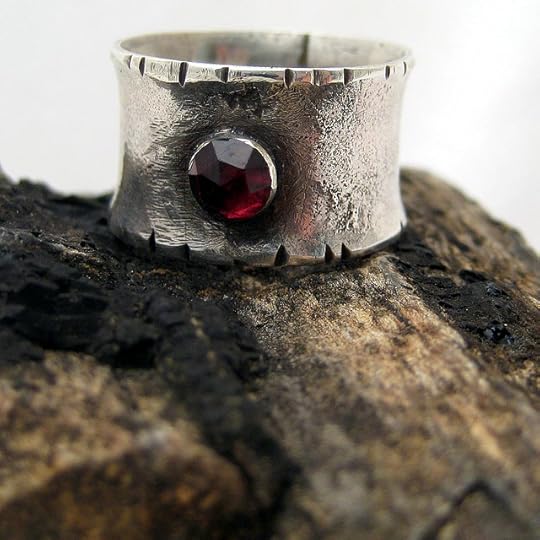 medieval rose garnet ring 4