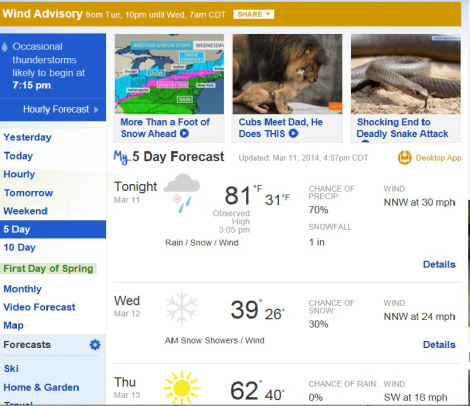 Weather Screen shot