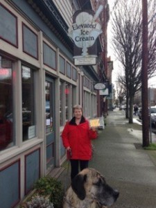 Diane discovered a book hidden at Elevated Ice Cream in Port Townsend. Hidden by my longtime friend and fellow fantasy novelist Elizabeth Ann Scarborough.