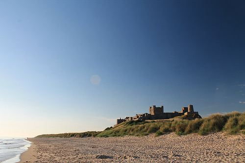 Bamburgh Castle and beach - at high tide!