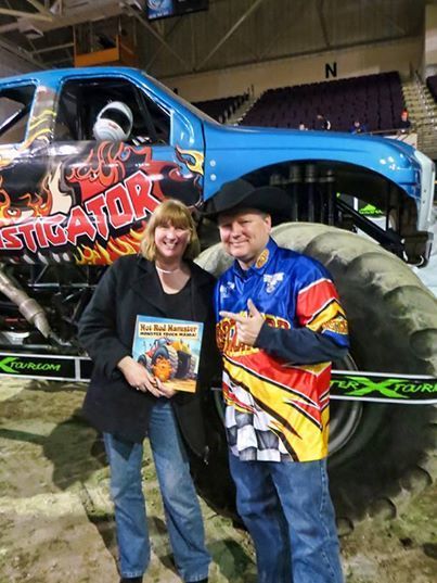 Photo: Here's your chance to get a copy of Hot Rod Hamster Monster Truck Mania signed by me and the driver of BIGFOOT the Monster Truck. I am here with the driver of "The Instigator!" All you have to do to enter is leave a comment below. Tomorrow night at 8, I'll draw a name for the book. :)