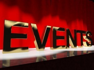 Events Word On Stage Showing Agenda Concerts Festivals And Parties