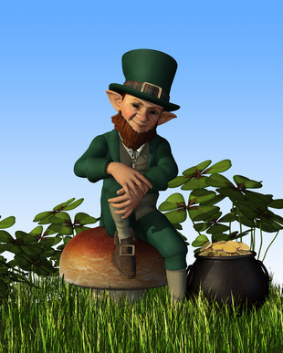 Leprechaun Sitting on Toadstool