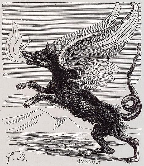 Marchosias as depicted in Collin de Plancy's Dictionnaire Infernal, 1863.