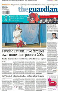 Guardian front page